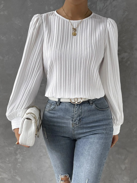 Eefje - Casual Blouse Round Neckline